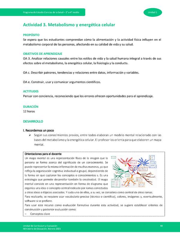 Actividad 3: Metabolismo y energética celular