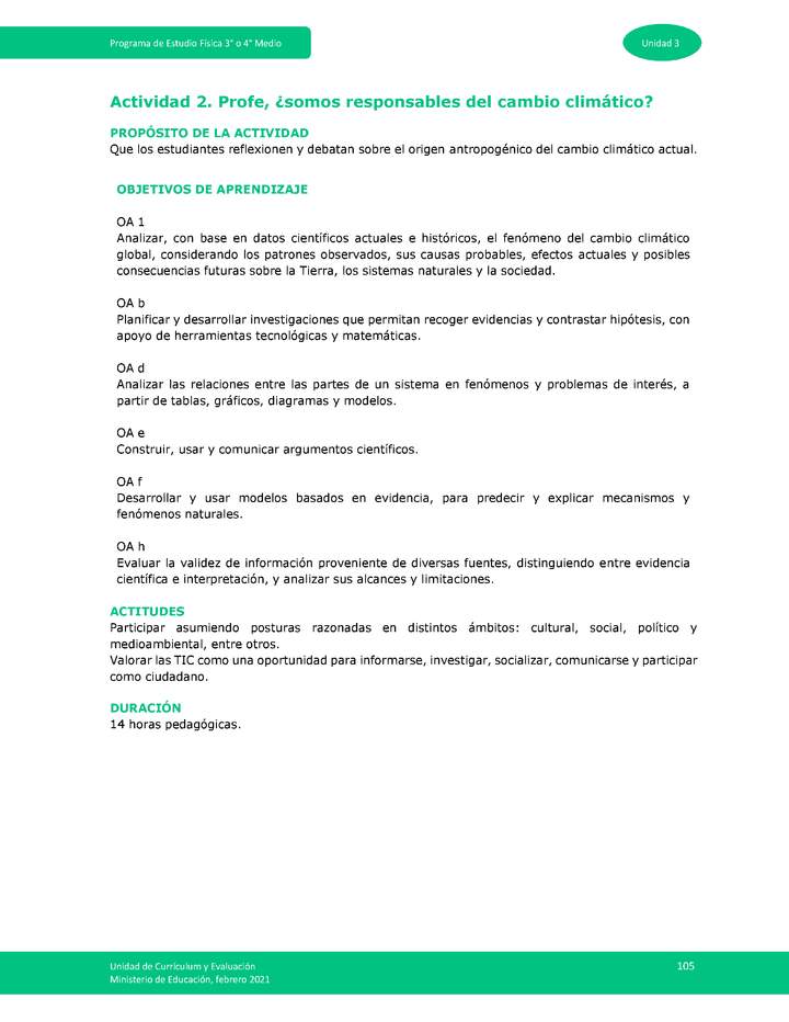 Actividad 2: Profe, ¿somos responsables del cambio climático?