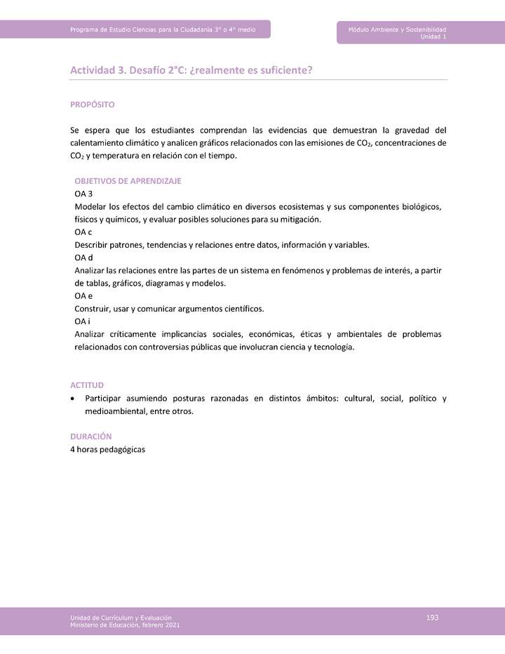 Actividad 3 - Desafío 2°C: ¿realmente es suficiente?