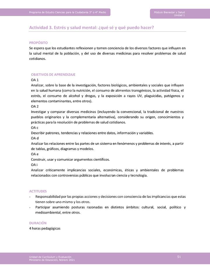 Actividad 3: Estrés y salud mental: ¿qué sé y qué puedo hacer?