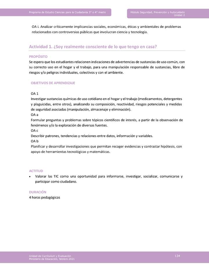 Actividad 1: ¿Soy realmente consciente de lo que tengo en casa?