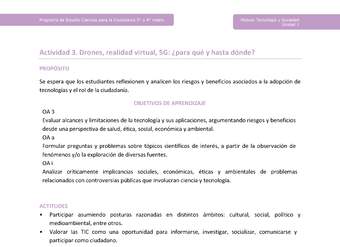 Actividad 3: Drones, realidad virtual, 5G: ¿para qué y hasta dónde?
