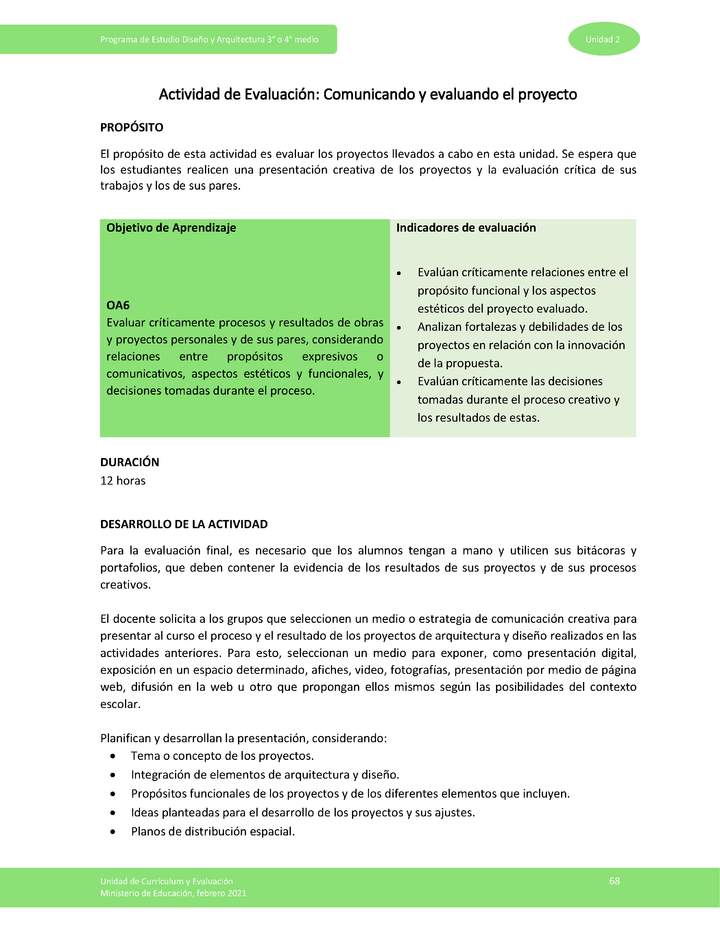 Actividad de evaluación: Comunicando y evaluando el proyecto