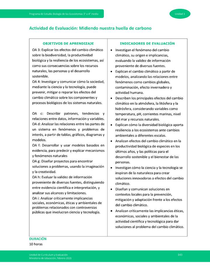 Actividad de evaluación: Midiendo nuestra huella de carbono