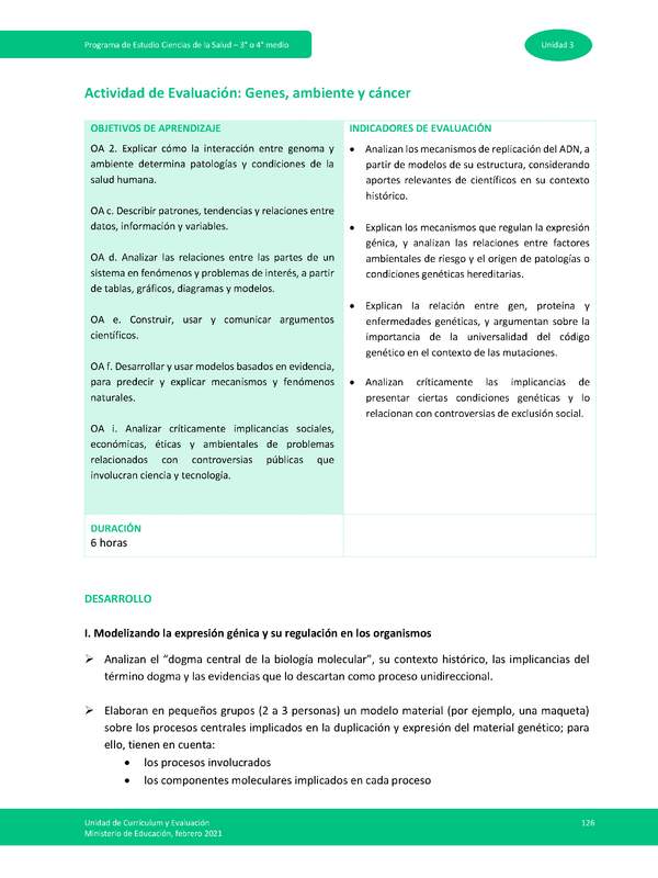 Actividad de evaluación: Genes, ambiente y cáncer