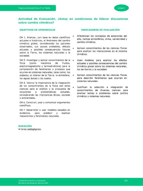 Actividad de evaluación: ¿Estoy en condiciones de liderar discusiones sobre cambio climático?