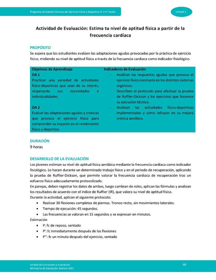 Actividad de evaluación: Estima tu nivel de aptitud física a partir de la frecuencia cardíaca