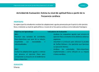 Actividad de evaluación: Estima tu nivel de aptitud física a partir de la frecuencia cardíaca