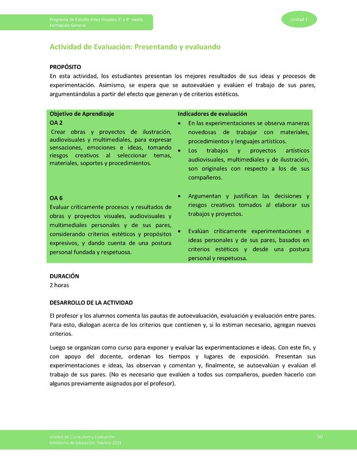 Actividad de evaluación: Presentando y evaluando