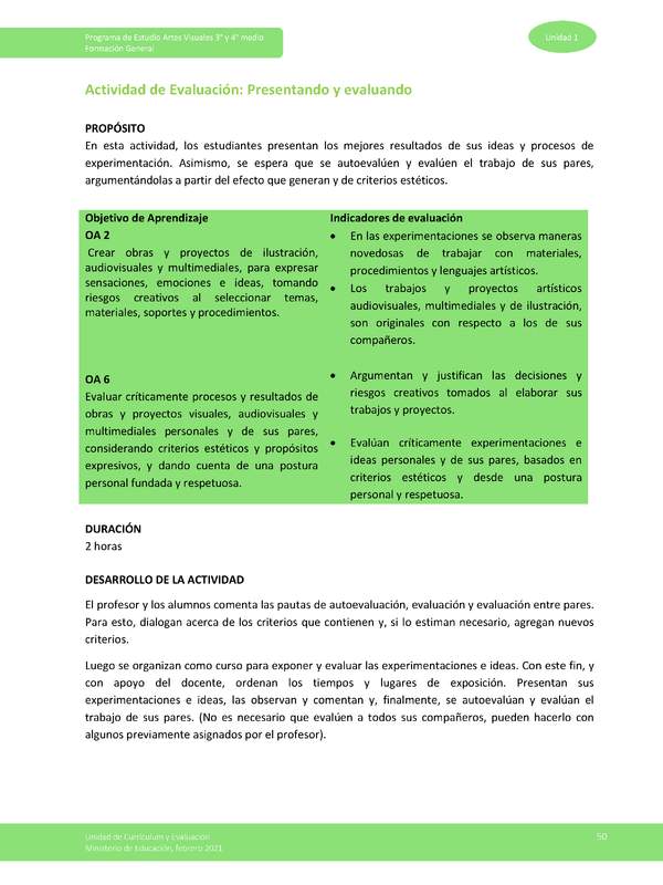 Actividad de evaluación: Presentando y evaluando