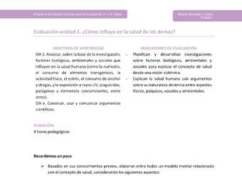 Actividad de evaluación: ¿Cómo influyo en la salud de los demás?