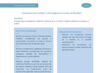 Actividad de evaluación: ¿Te imaginas un mundo sin filosofía?