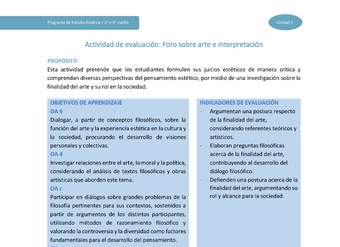 Actividad de evaluación. Foro sobre Arte e interpretación