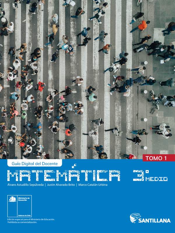 Matemática 3° y 4° Medio, Portada Guía didáctica del docente Tomo 1