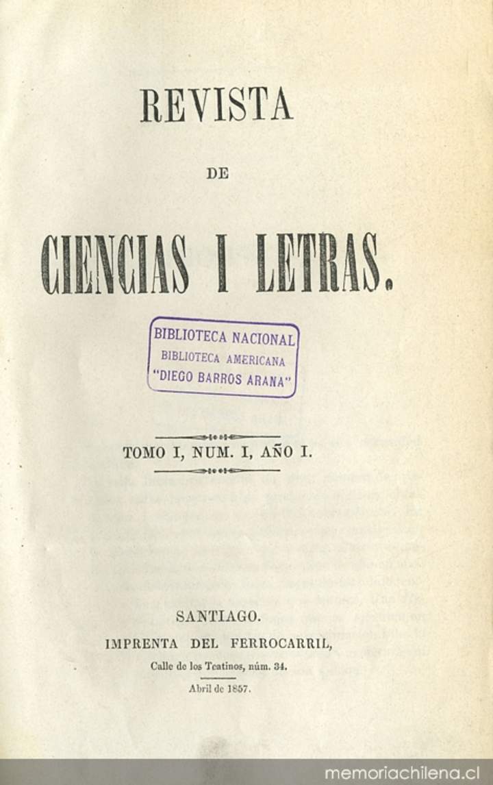 La Revista de Ciencias i Letras (1857)