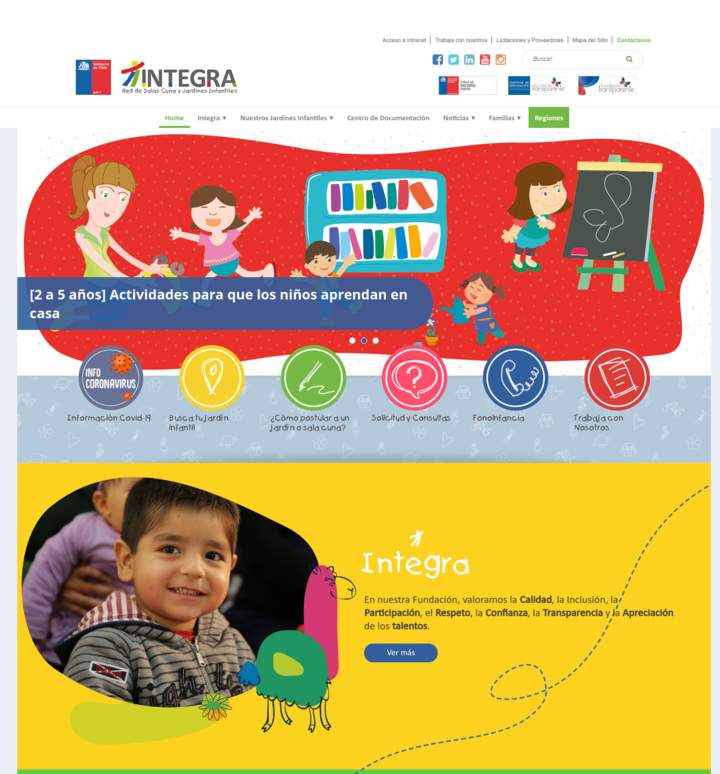 Recursos para aprender en el hogar, Fundación Integra