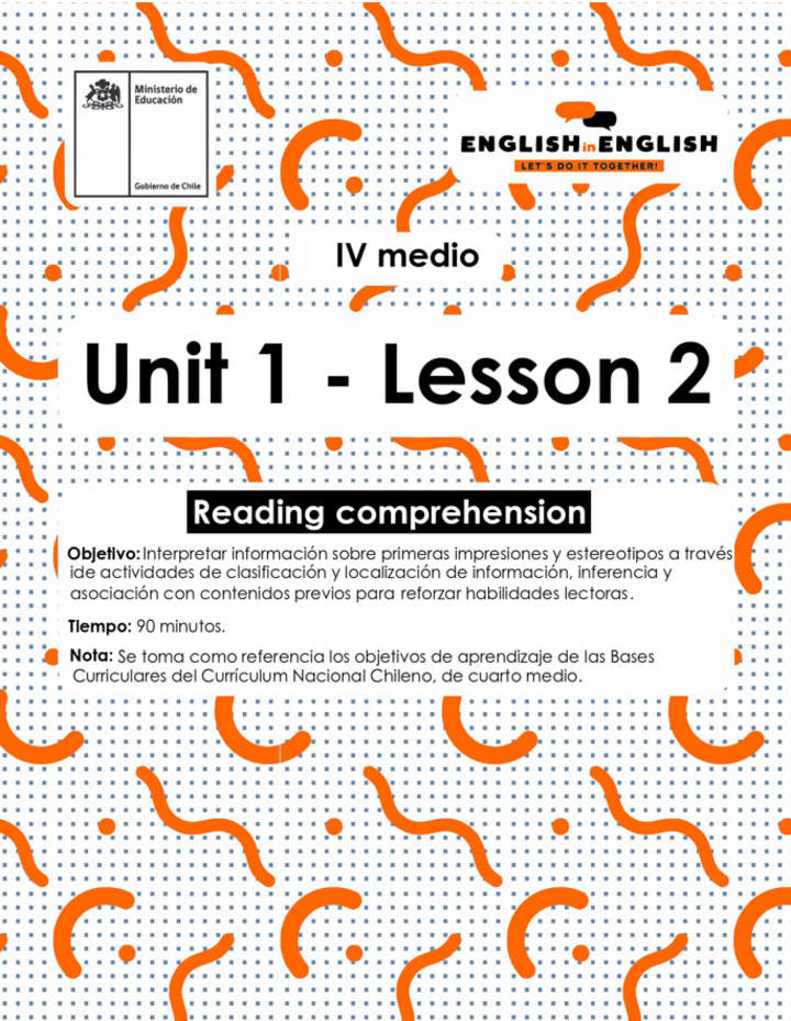 Lesson 2 Inglés 4º medio