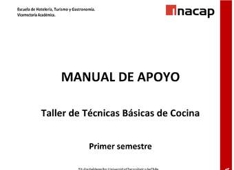 MANUAL DE APOYO TALLER DE TÉCNICAS BÁSICAS DE COCINA