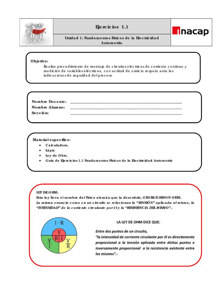 1.1 Ejercicios Ley de Ohm