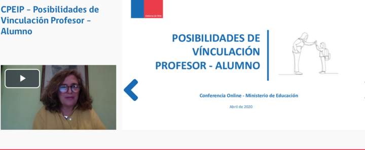 Webinar: “Posibilidades de Vinculación Profesor – Alumno” Expositor: Mónica Larraín - Psicóloga clínica y educacional UC