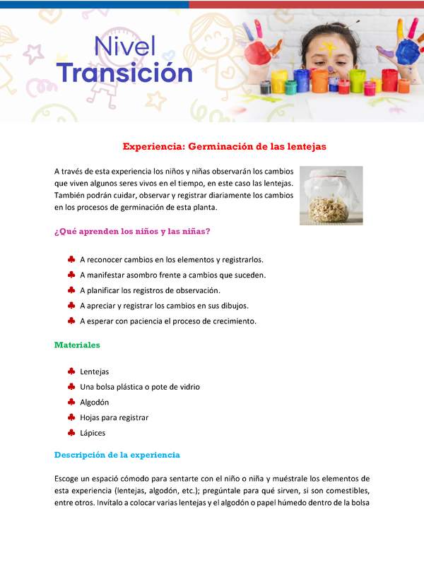 Experiencia Educativa: Germinación de lentejas