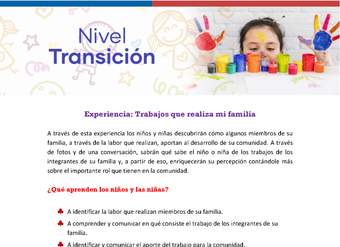 Experiencia Educativa: Trabajos que realiza mi familia