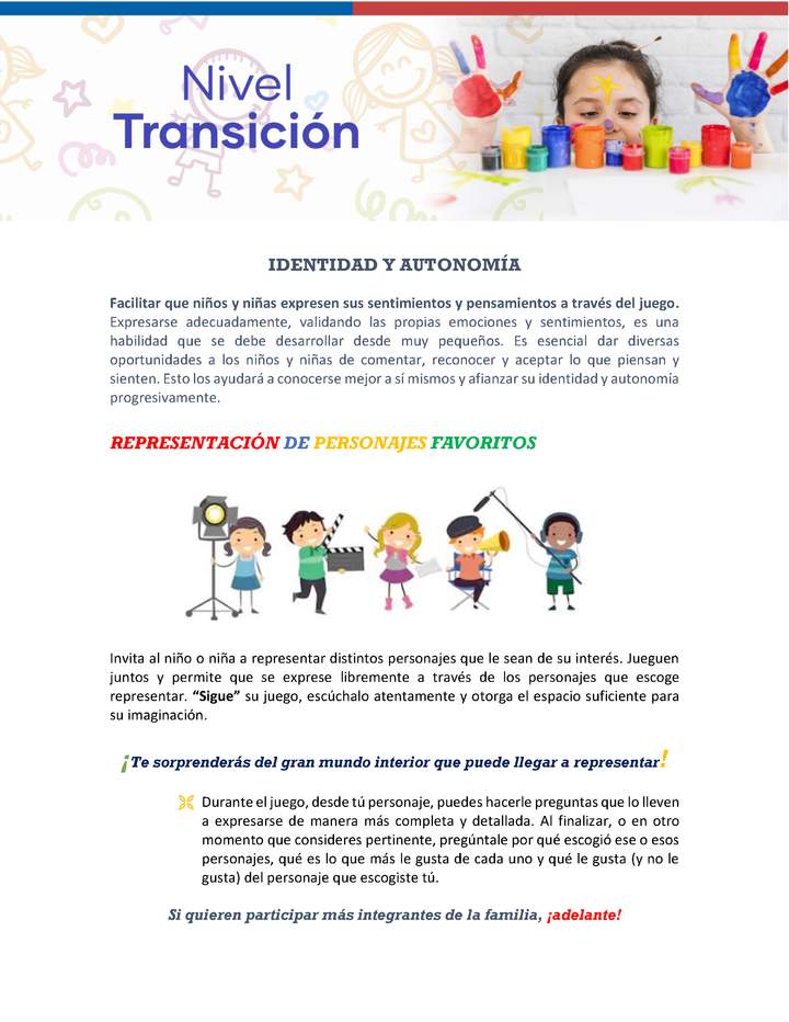 Identidad y autonomía: representación de personajes favoritos