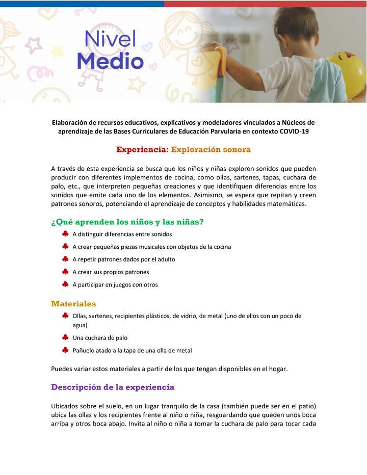 Experiencia educativa: Exploración sonora