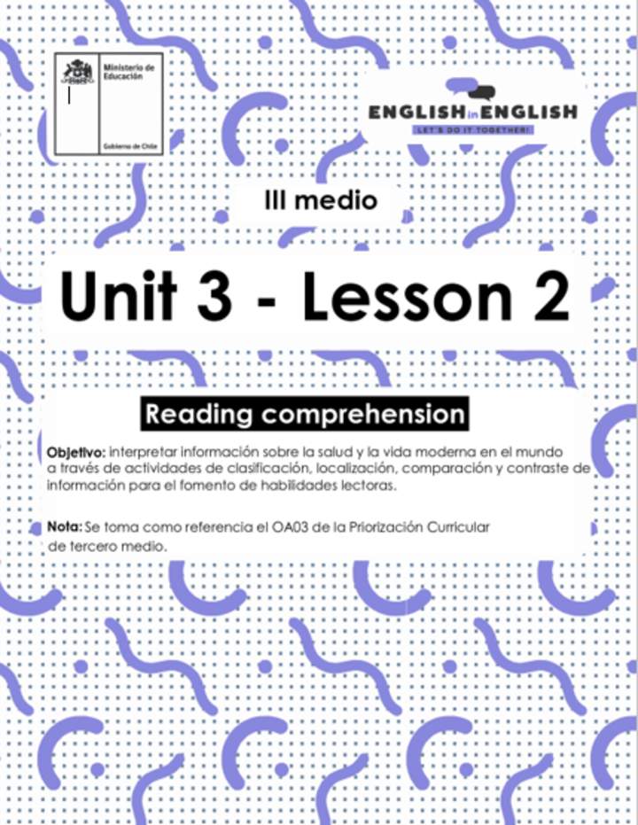 Actividades: 3° Medio Unidad 3 - Lesson 2