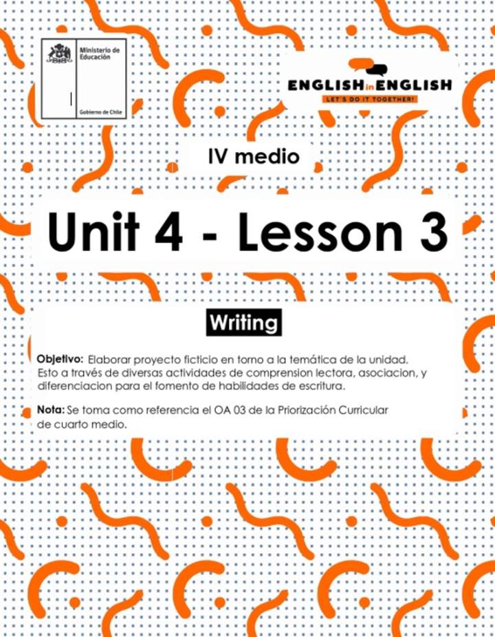 Inglés 4° Medio Unidad 4 - Lesson 3