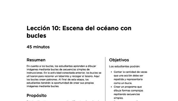 Lección 10: Escena del océano con bucles