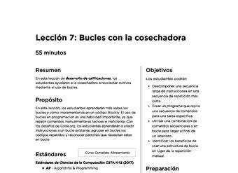 Lección 7: Bucles con la cosechadora