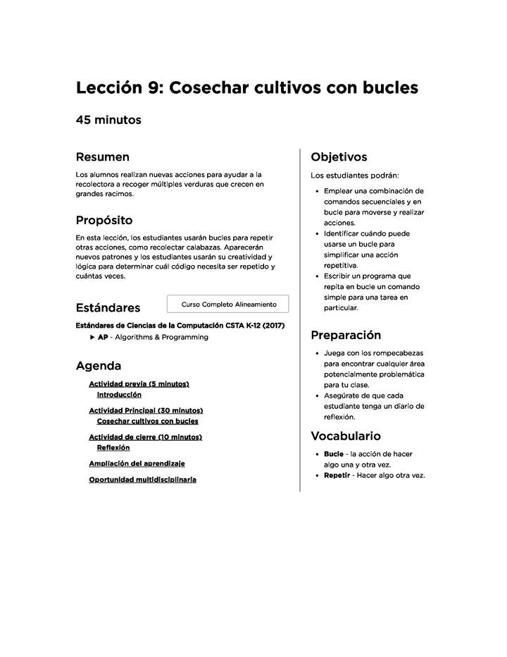 Lección 9: Cosechar cultivos con bucles