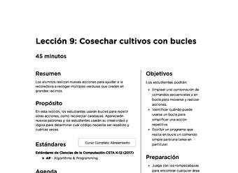 Lección 9: Cosechar cultivos con bucles