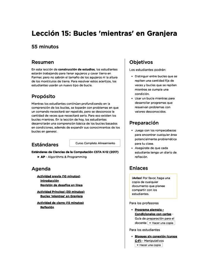 Lección 15:  Bucles 'mientras' en Granjera