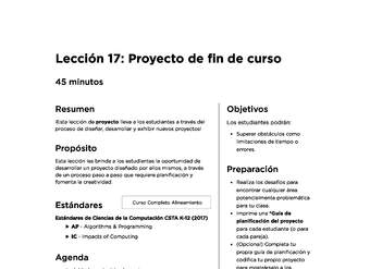 Lección 17: Proyecto de fin de curso