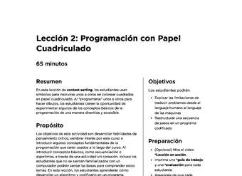 Lección 2: Programación con Papel Cuadriculado