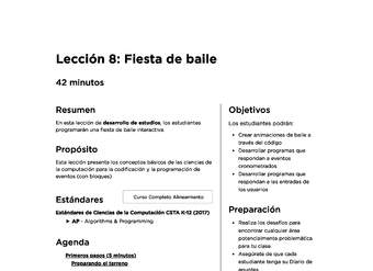 Lección 8: Fiesta de baile