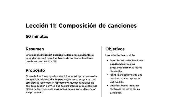 Lección 11: Composición de canciones