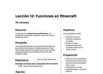 Lección 12: Funciones en Minecraft