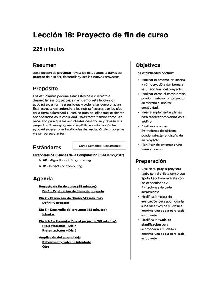 Lección 18: Proyecto de fin de curso