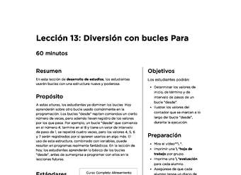 Lección 13: Diversión con bucles Para