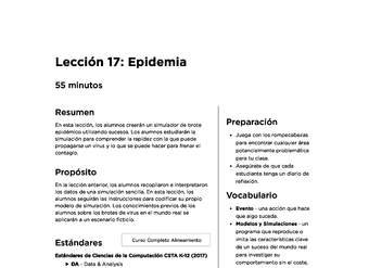 Lección 17:  Epidemia