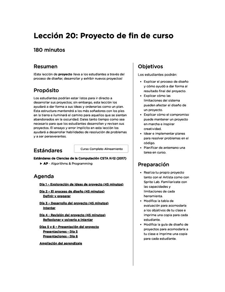 Lección 20: Proyecto de fin de curso