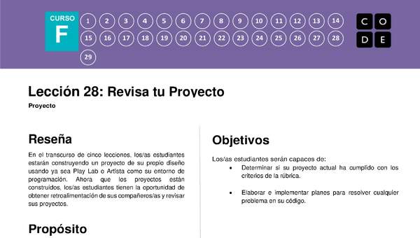 Lección 28: Revisa tu Proyecto