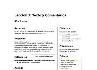 Lección 7:Texto y Comentarios