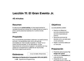 Lección 11:  El Gran Evento Jr.