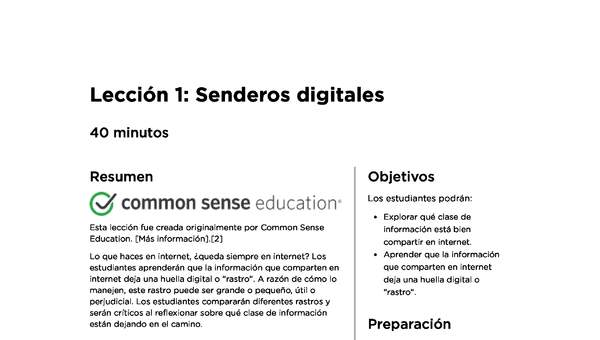 Lección 1: Senderos digitales