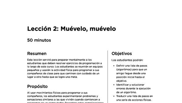 Lección 2: Muévelo, muévelo