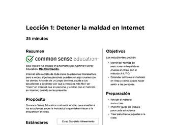 Lección 1: Detener la maldad en Internet